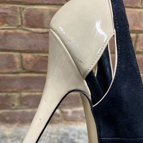 Aldo Nude & Black Suede Platform Stiletto Heel Size 8.5 - Picture 11 of 11